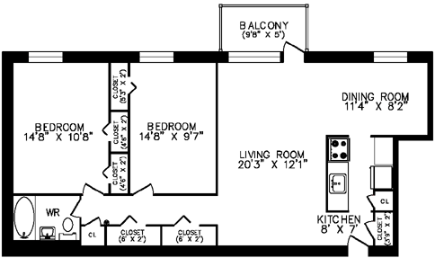 Corner 2 bedroom